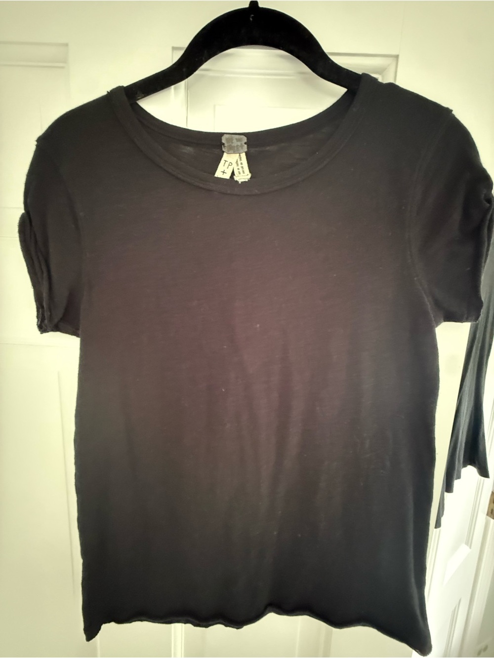 We The Free Women's Black Short Sleeve Scoop Tee